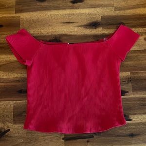 Windsor Red off the shoulder top